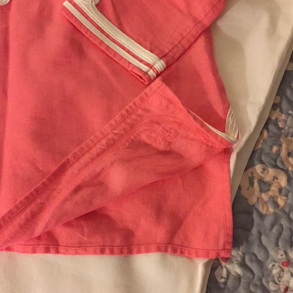 Charter Club embroidered coral linen tunic top - Picture 5 of 6